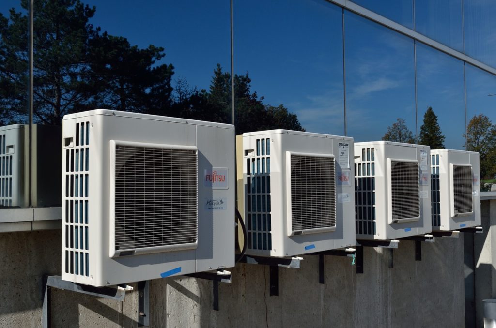 Air Conditioners in a row