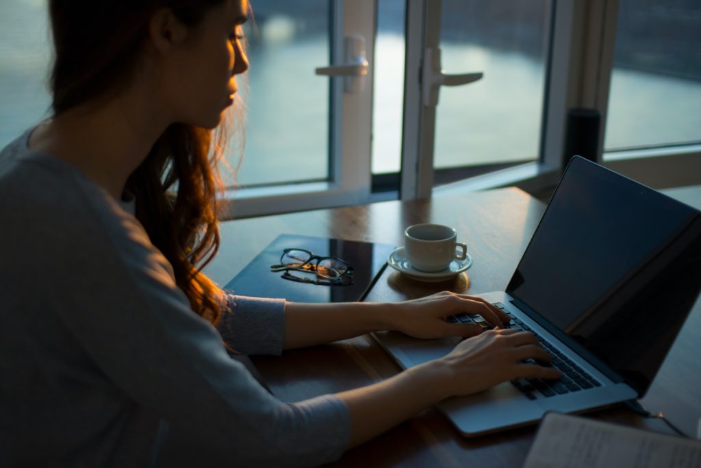 Person working at a laptop