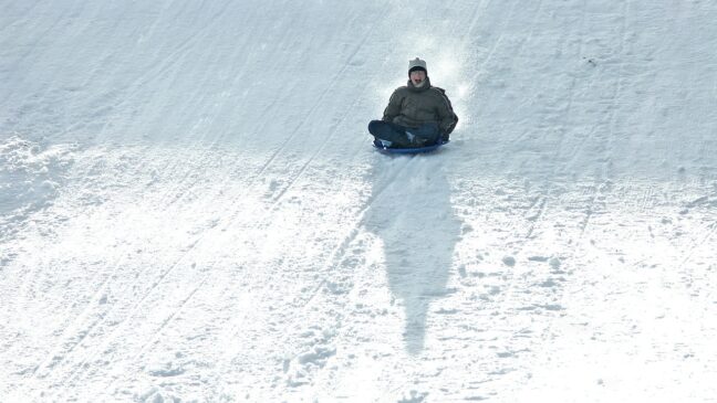 Winter sledding